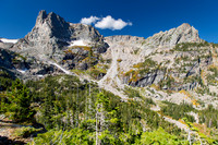 Views of Little Matterhorn along the Fern lake Trail