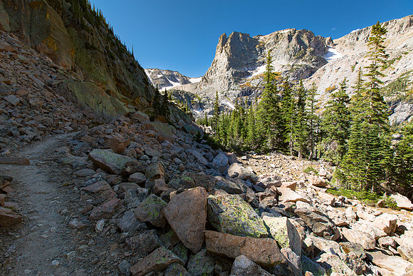 Views of Little Matterhorn along the Fern lake Trail (3)