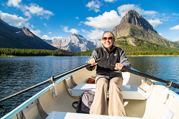 Rowing on Swiftcurrent Lake