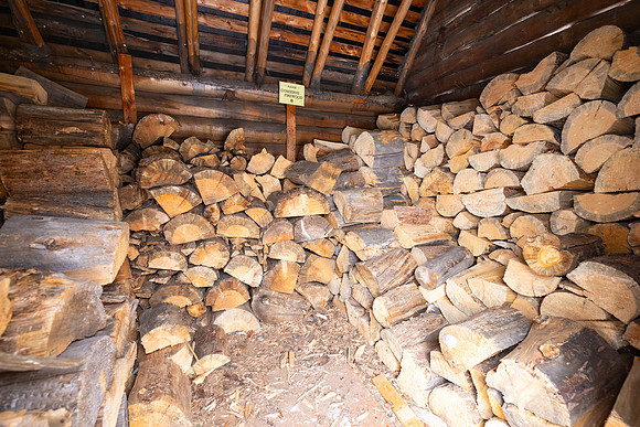 Custer Gallatin National Forest Maxey Cabin: inside wood shed