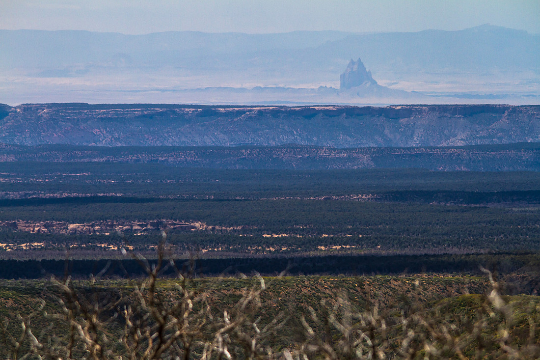 Hazy Shiprock from Park Point