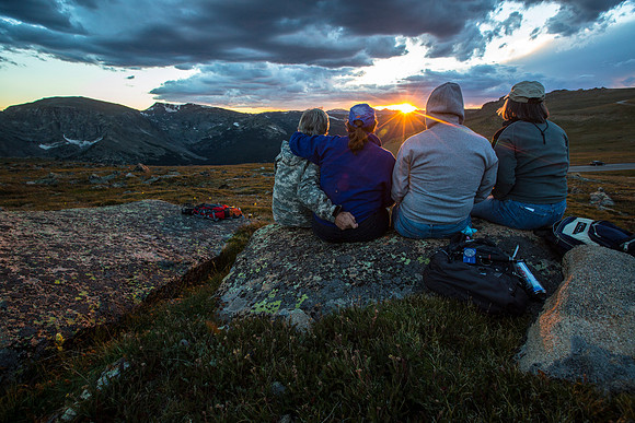 Mom and Friends Watching the Sunset