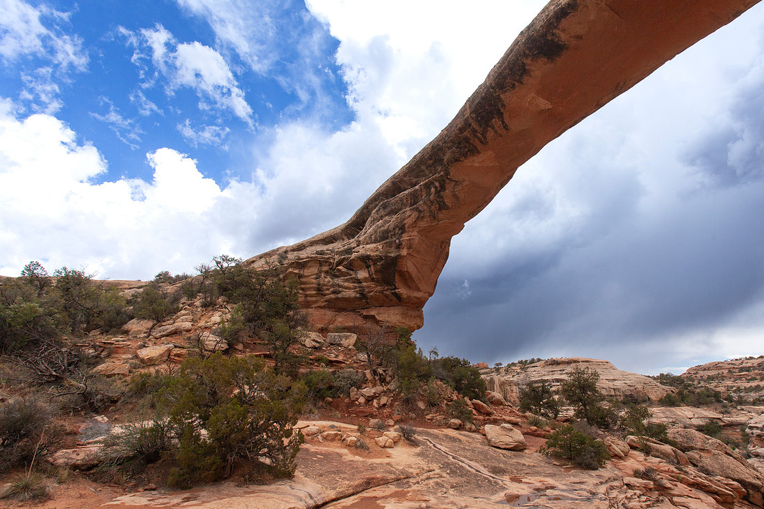 Owachomo Bridge with approaching storm