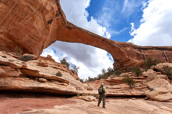 Owachomo Bridge with hiker