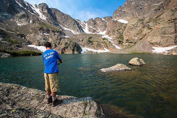 Trevor Fishing in Sky Pond
