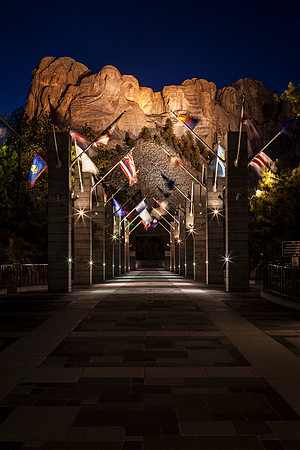 Mount Rushmore at Night Portrait