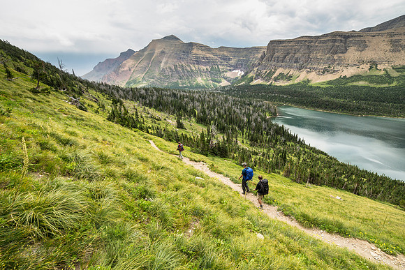 Hikers Going Towards Oldman Lake (4)