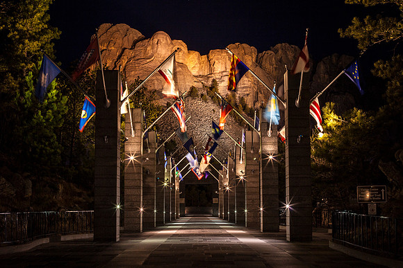 Mount Rushmore at Night