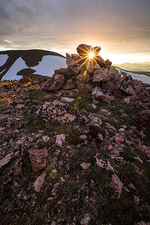 Sunset Through the Cairn Portrait
