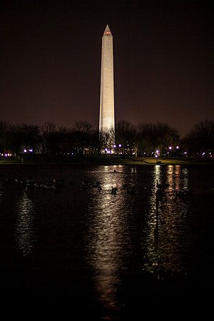 Washington Monument Reflection at Night