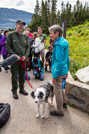 Secretary Jewell, Ranger Mark Biel, and Gracie