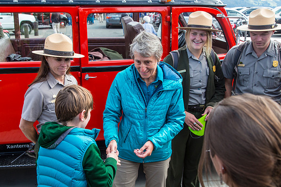 Secretary Jewell Signing Autographs for Visitors
