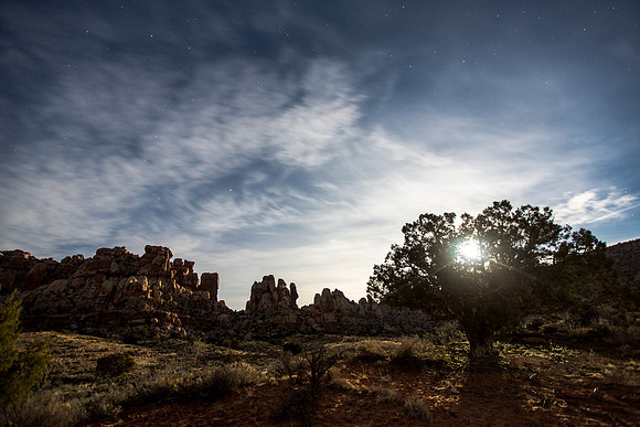 Full Moon Sunrise in Starvation Pocket
