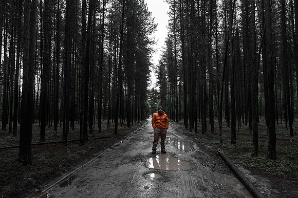 Self-portrait Bowmand Lake Road