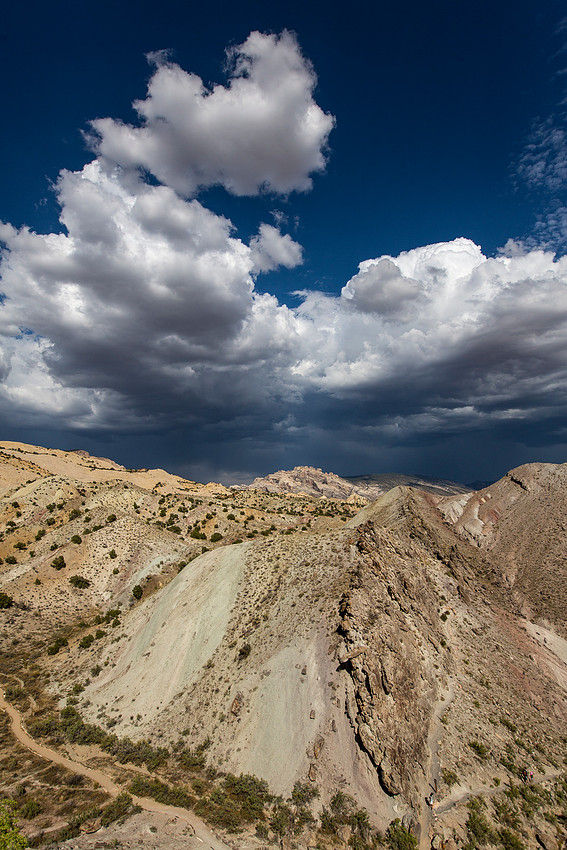 Split Mountain With Clouds