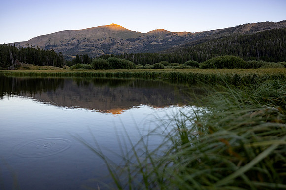 Sportsman Lake: last light on Electric Peak