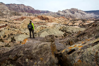 Hiker and Split Mountain