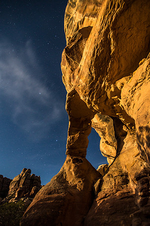Starvation Pocket Arch Under the Full Moon