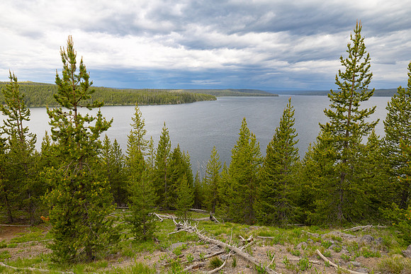 A storm builds over Shoshone Lake
