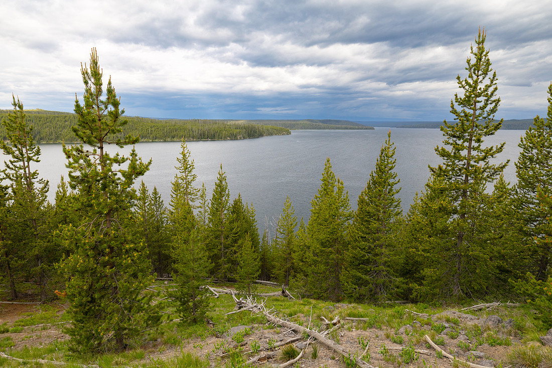 A storm builds over Shoshone Lake