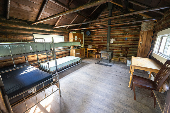 Custer Gallatin NF Mystic Lake Cabin: interior from entrance
