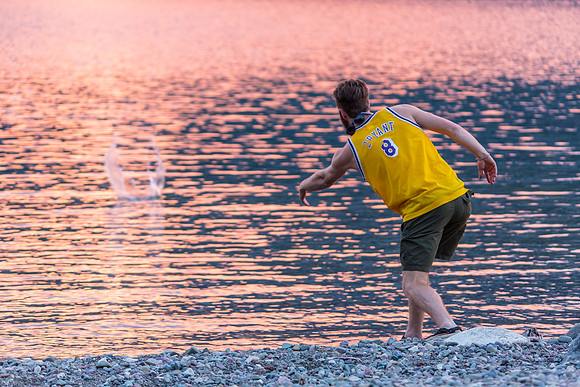 Skipping Rocks at Sunset
