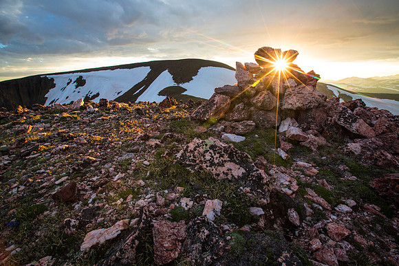 Sunset Through the Cairn
